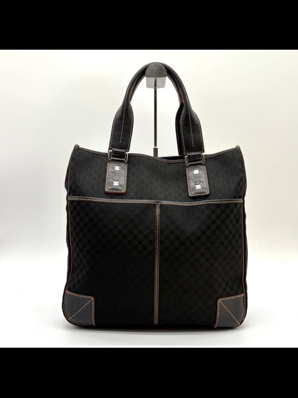 Celine Macadam Black Canvas Tote Bag